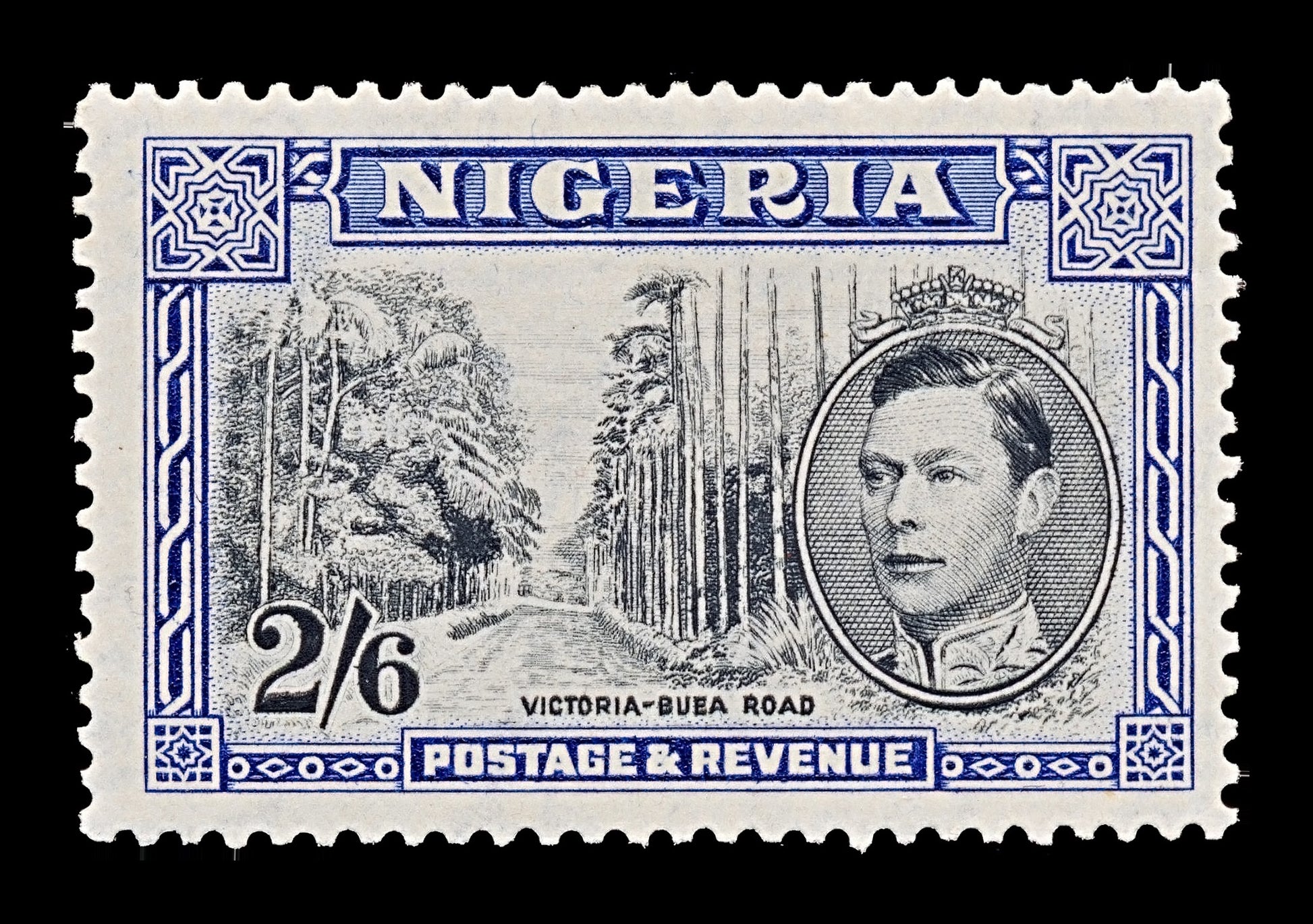 7799 Nigeria SG58ab 2s6d Black & Deep Blue 1947. Mint MNH. C£55