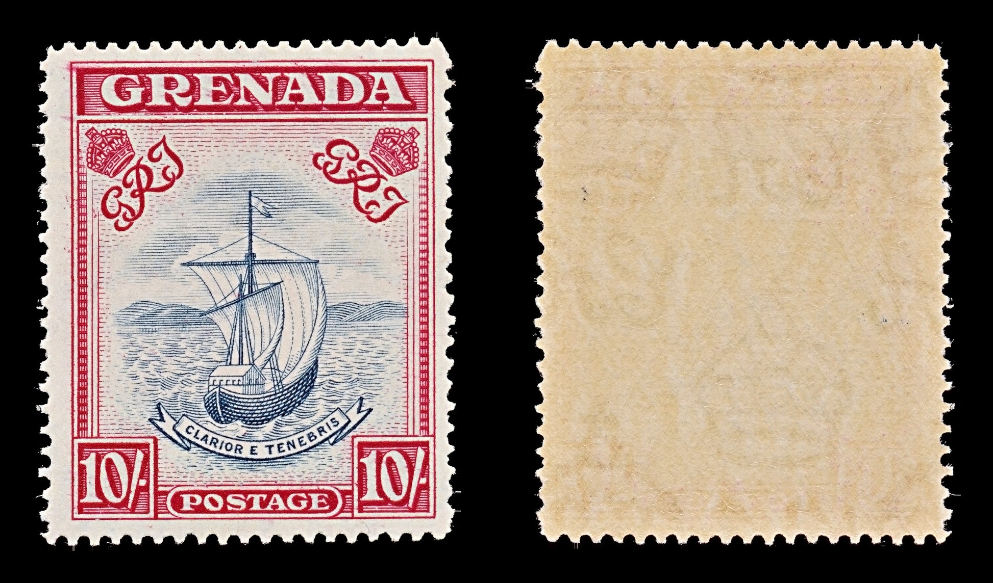 7809 Grenada SG163b 10S Carmine & Slate Blue. Fresh Example 1943. Mint MNH. C£300