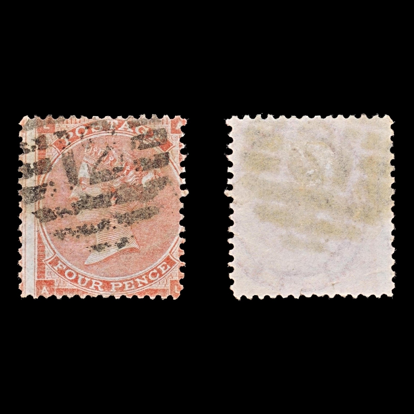 7822 GB SG80 6D Lilac. Watermark Error 1862. Sc#34 Mi19Ib. Used