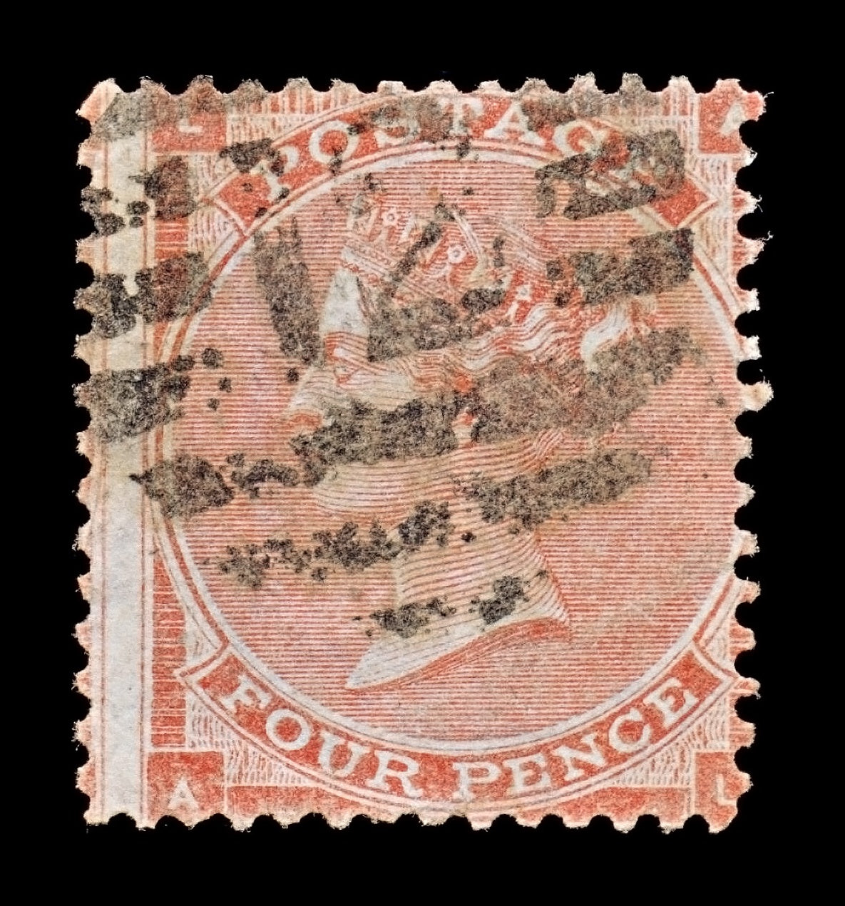 7822 GB SG80 6D Lilac. Watermark Error 1862. Sc#34 Mi19Ib. Used
