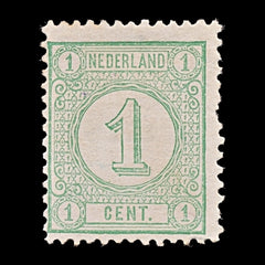 7831 Netherlands SG121 1C Green 1876. Sc#35c Mi31aD. Mint MNG. C£15, view 3