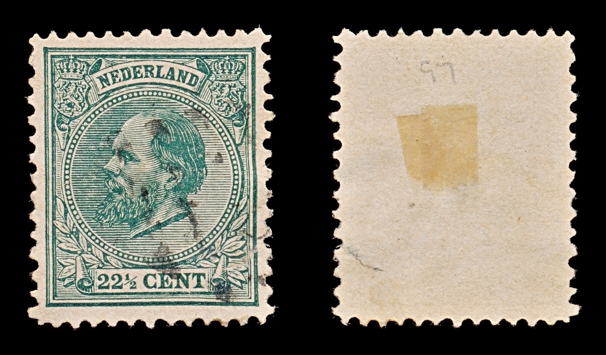 7834 Netherlands SG86 22½C Dark Green 1888. Sc#29 Mi25D. Used. C£60