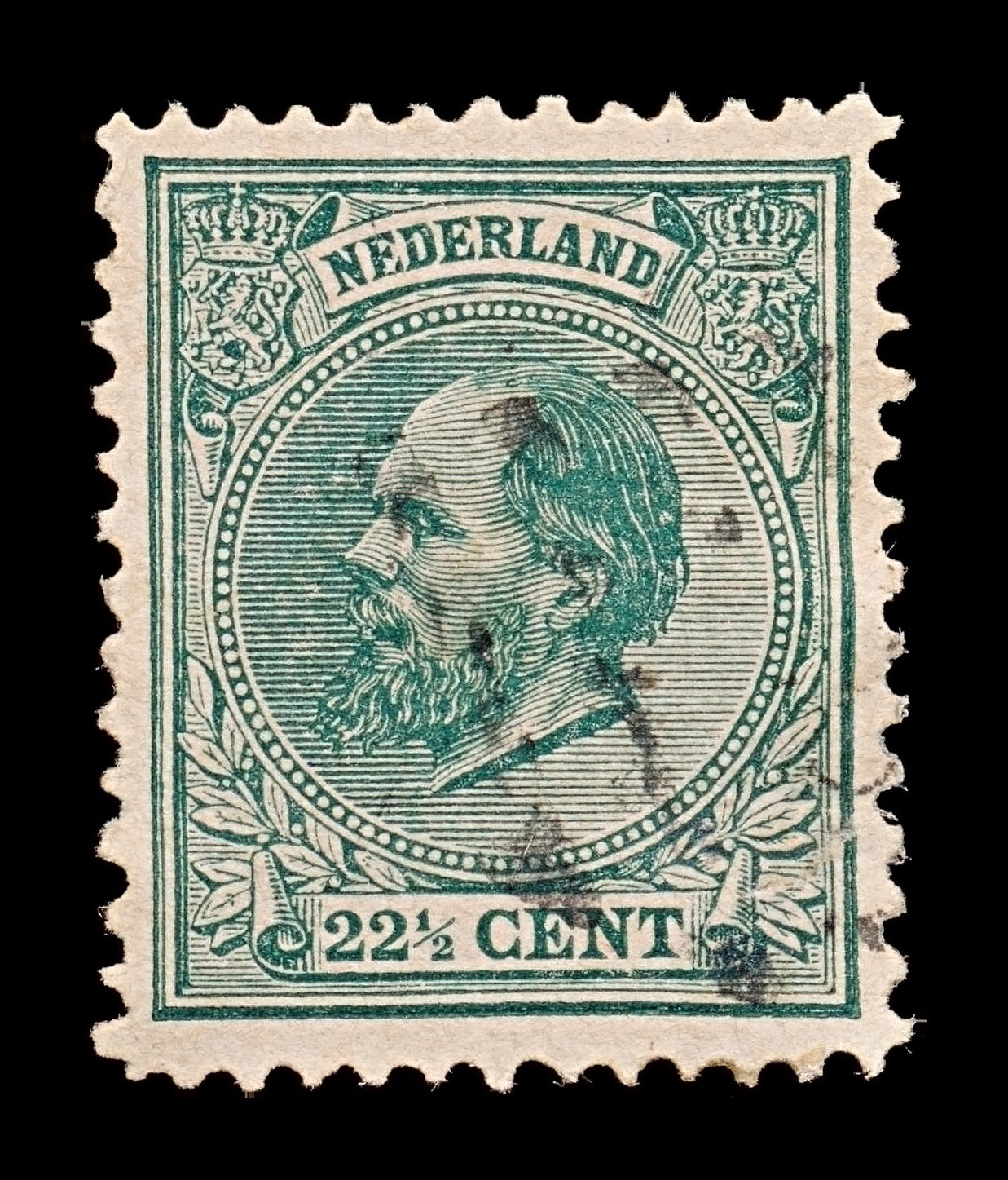7834 Netherlands SG86 22½C Dark Green 1888. Sc#29 Mi25D. Used. C£60