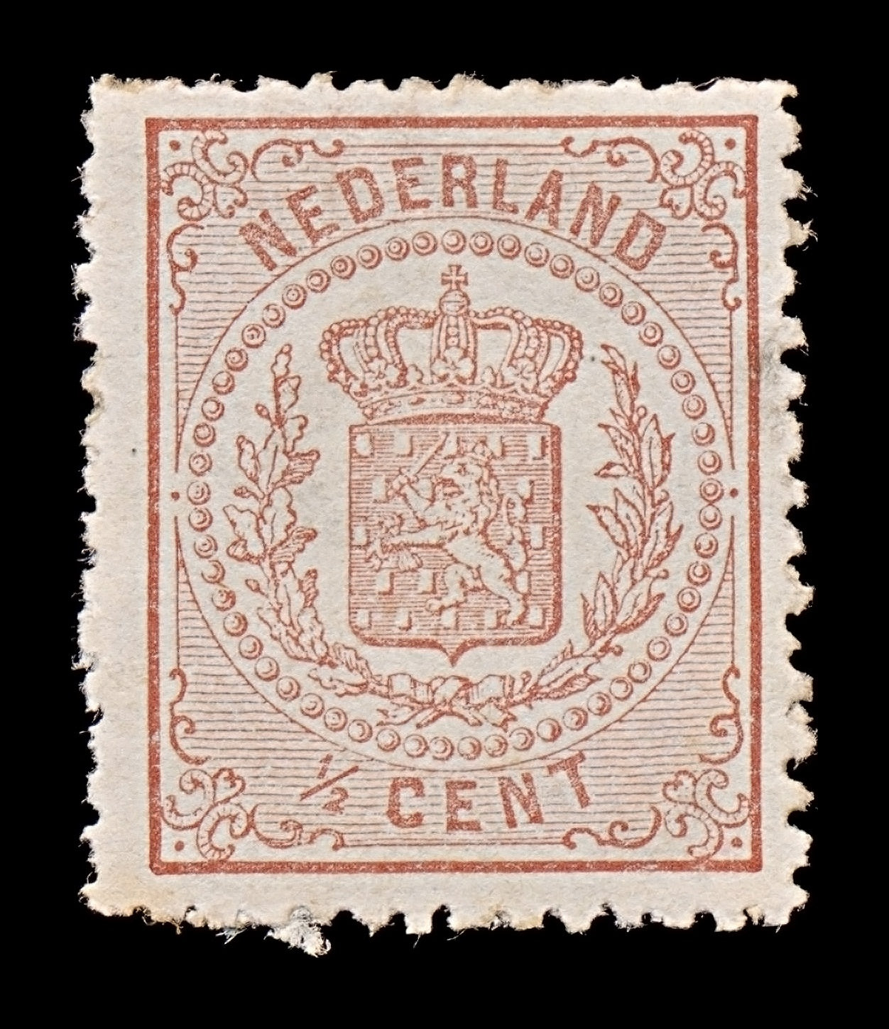 7836 Netherlands SG58 ½C Lilac Brown 1871. Sc#17 Mint MH. C£33