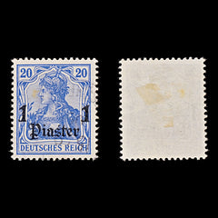 7842 Turkey - German Post Offices SG37 1Pi Bright Violet Ultramarine 1905. Sc#33 Mi26a. Used. C£28, view 2