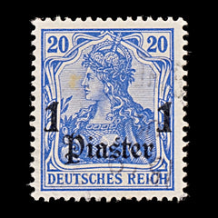 7842 Turkey - German Post Offices SG37 1Pi Bright Violet Ultramarine 1905. Sc#33 Mi26a. Used. C£28, view 3