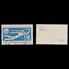 7859: Switzerland SG343 1F Blue & Olive grey 1932 Sc#215 Mi255 Used C£14, view 1