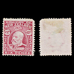 7861: New Zealand SG398 6d Carmine 1909 Sc#137a Mi128C MNG C£55, view 1