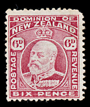 7861: New Zealand SG398 6d Carmine 1909 Sc#137a Mi128C MNG C£55