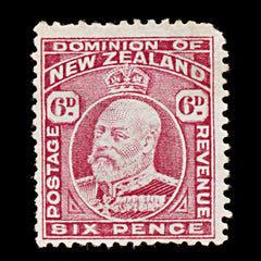 7861: New Zealand SG398 6d Carmine 1909 Sc#137a Mi128C MNG C£55, view 3