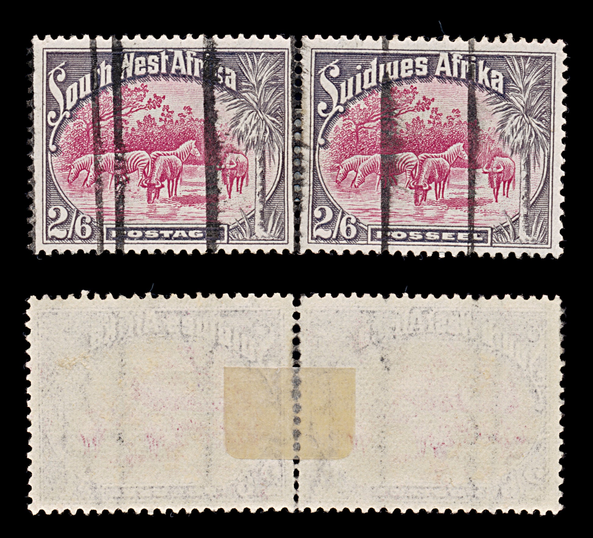 7862: South-West Africa SG82 2s6d Pink & Slate 1931 Sc#117 Mi156-157 Used C£28