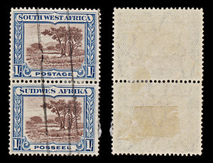 7864: South-West Africa SG80 1s Blue & brown 1931 Sc#115 Mi152-153 Used C£18