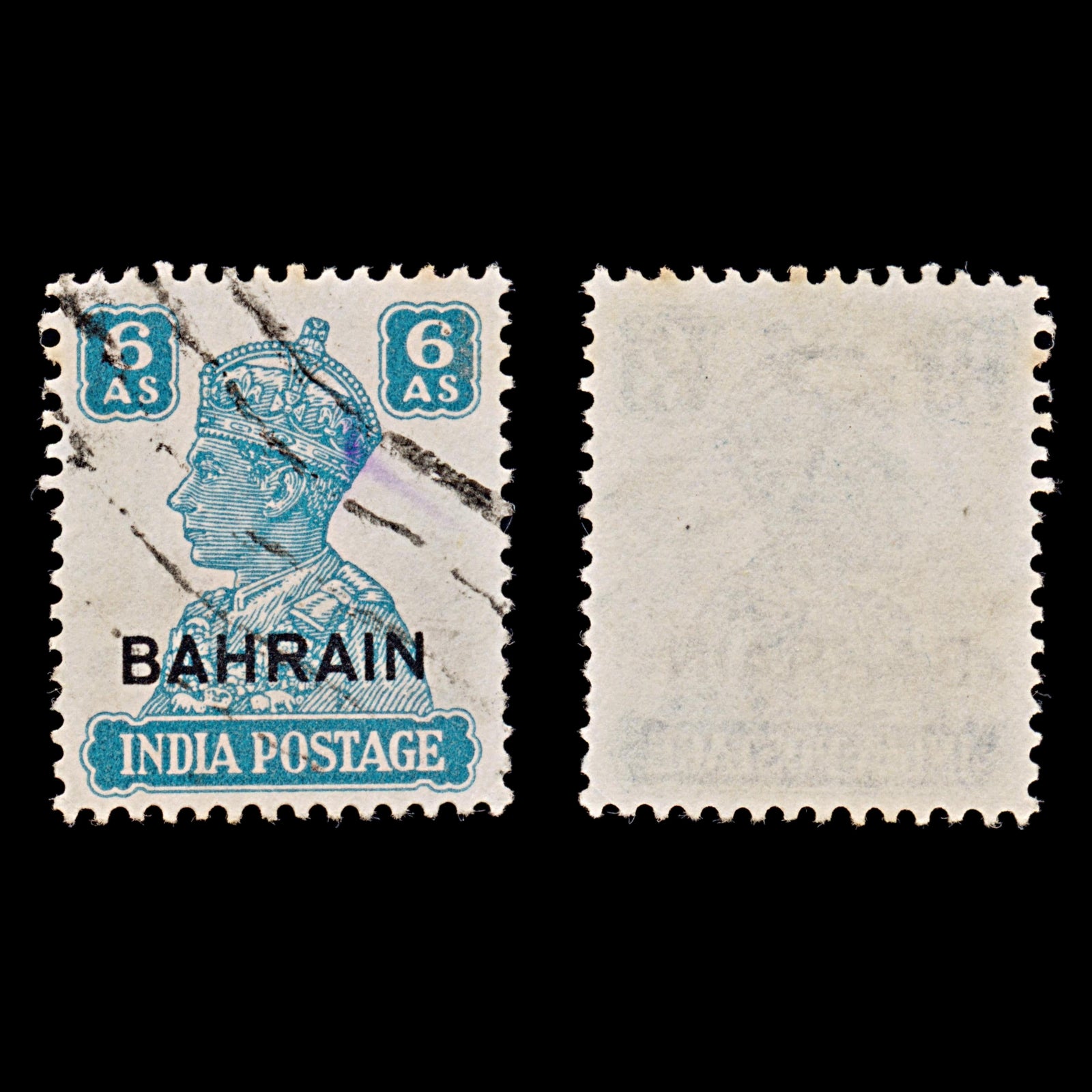 7869: Bahrain SG48 6A Turquoise green 1942 Sc#49 Mi46 Used C£12