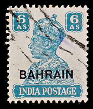 7869: Bahrain SG48 6A Turquoise green 1942 Sc#49 Mi46 Used C£12