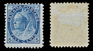 7876: Canada SG157 5c Blue 1899 Sc#79 Mi67A Mint MLH C£120