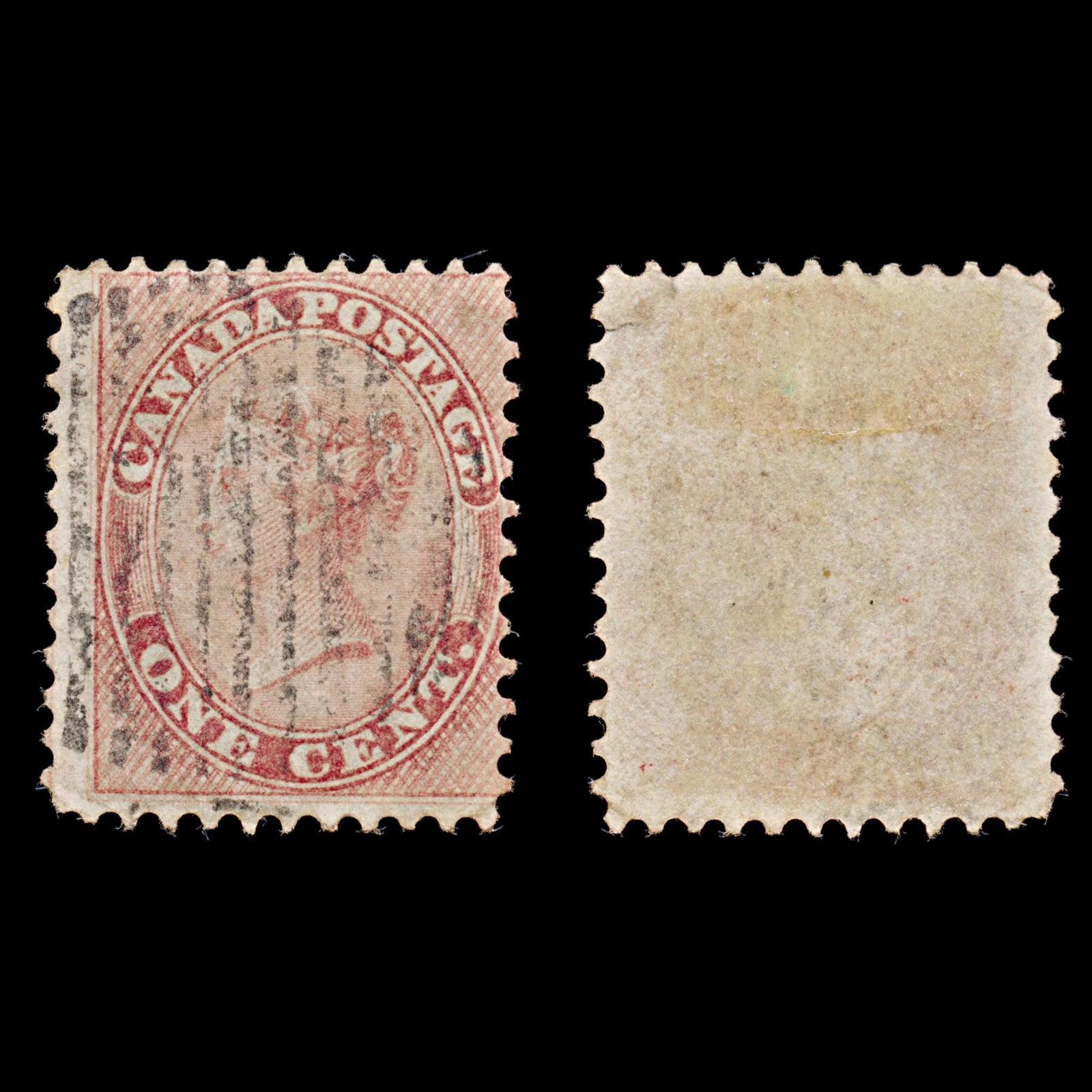 7904: Canada SG29 1c Rose 1859 Sc#14 Mi10 Used C£55