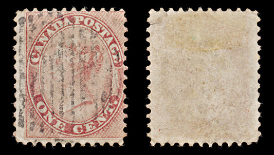 7904: Canada SG29 1c Rose 1859 Sc#14 Mi10 Used C£55