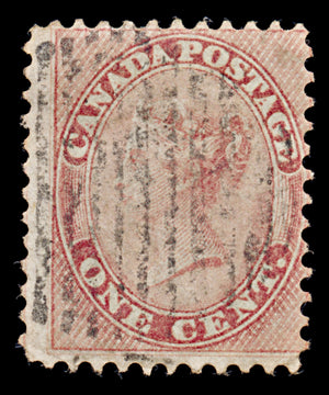 7904: Canada SG29 1c Rose 1859 Sc#14 Mi10 Used C£55