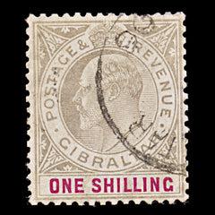 7907: Gibraltar SG51 1s Black & Carmine 1903 Sc#44 Mi42 Used C£40, view 3