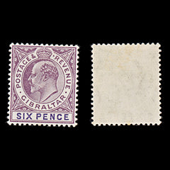 7910: Gibraltar SG60 6d Violet & Dull purple 1906 Sc#56 Mi51x Mint MLH C£50, view 2