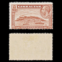 7915: Gibraltar SG111a 1½d Red Brown 1933 Sc#97a Mi97B Mint MH C£18, view 1