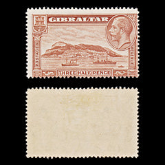 7915: Gibraltar SG111a 1½d Red Brown 1933 Sc#97a Mi97B Mint MH C£18, view 2