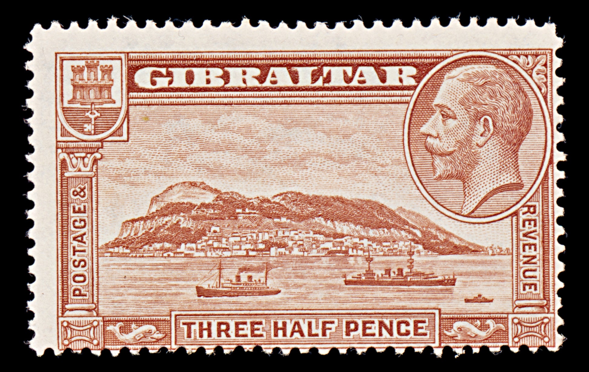 7915: Gibraltar SG111a 1½d Red Brown 1933 Sc#97a Mi97B Mint MH C£18