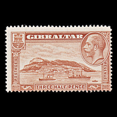 7915: Gibraltar SG111a 1½d Red Brown 1933 Sc#97a Mi97B Mint MH C£18, view 3