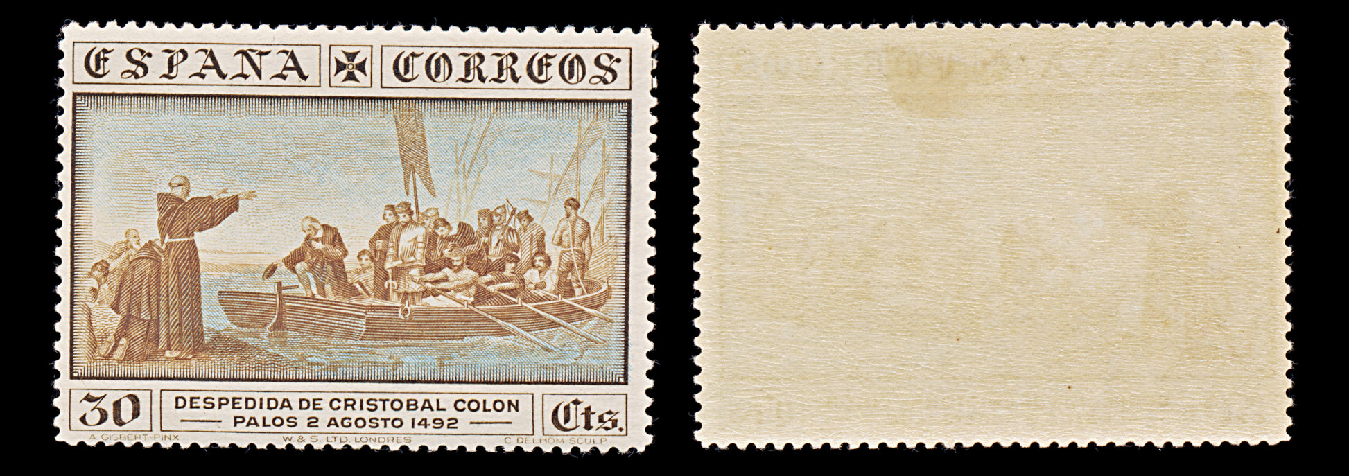 7919: Spain SG602 30c Brown & Blue 1930 Sc#427 Mi511 Mint MH C£12