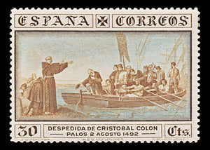 7919: Spain SG602 30c Brown & Blue 1930 Sc#427 Mi511 Mint MH C£12