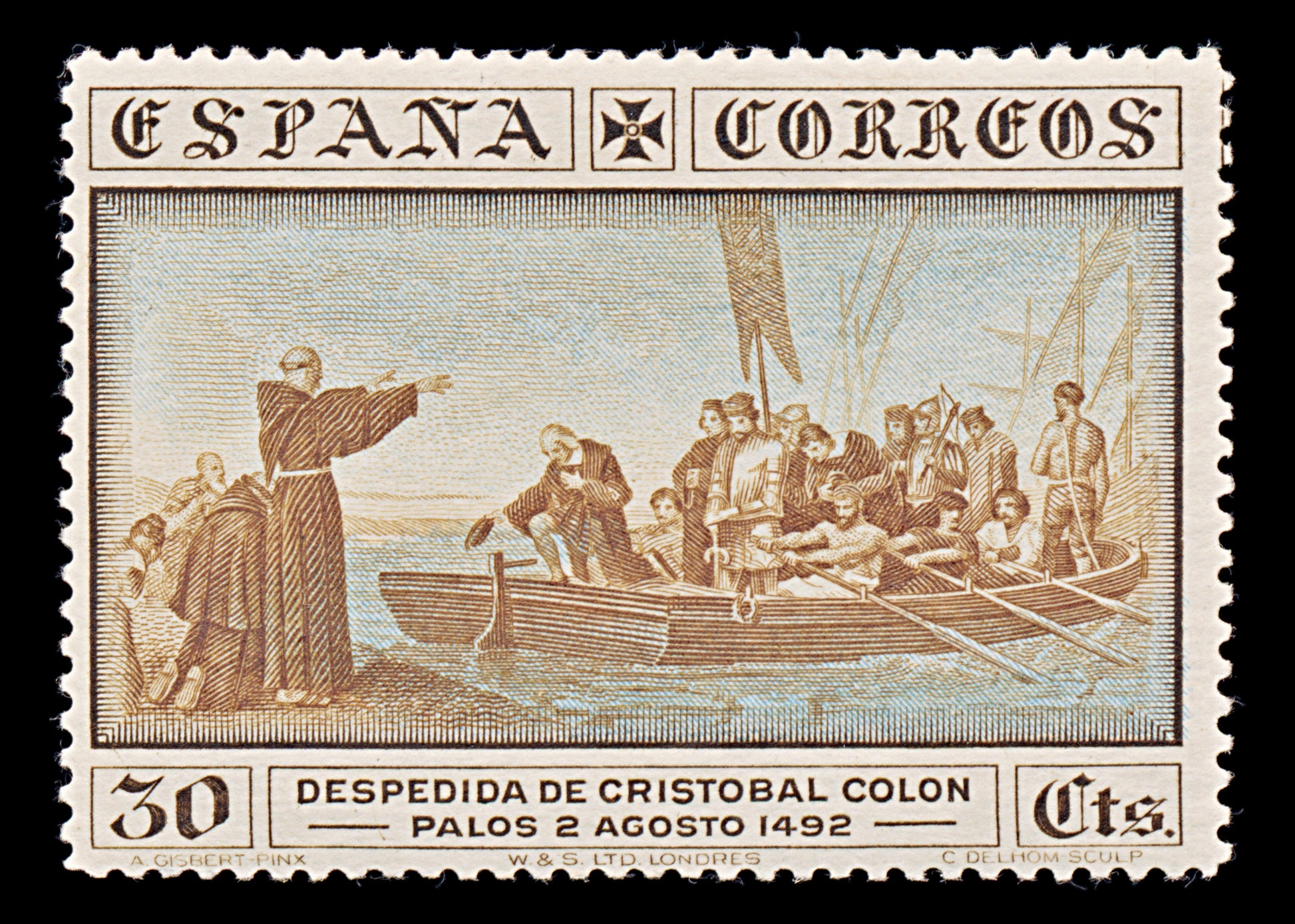 7919: Spain SG602 30c Brown & Blue 1930 Sc#427 Mi511 Mint MH C£12