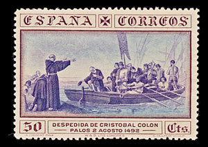 7922: Spain SG604 50c Blue & brown 1930 Sc#429 Mi513 Mint MNG C£14