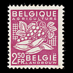 7924: Belgium SG1223 2.50F Red lilac 1948 Sc#380 Mi810 Mint MH C£10, view 3