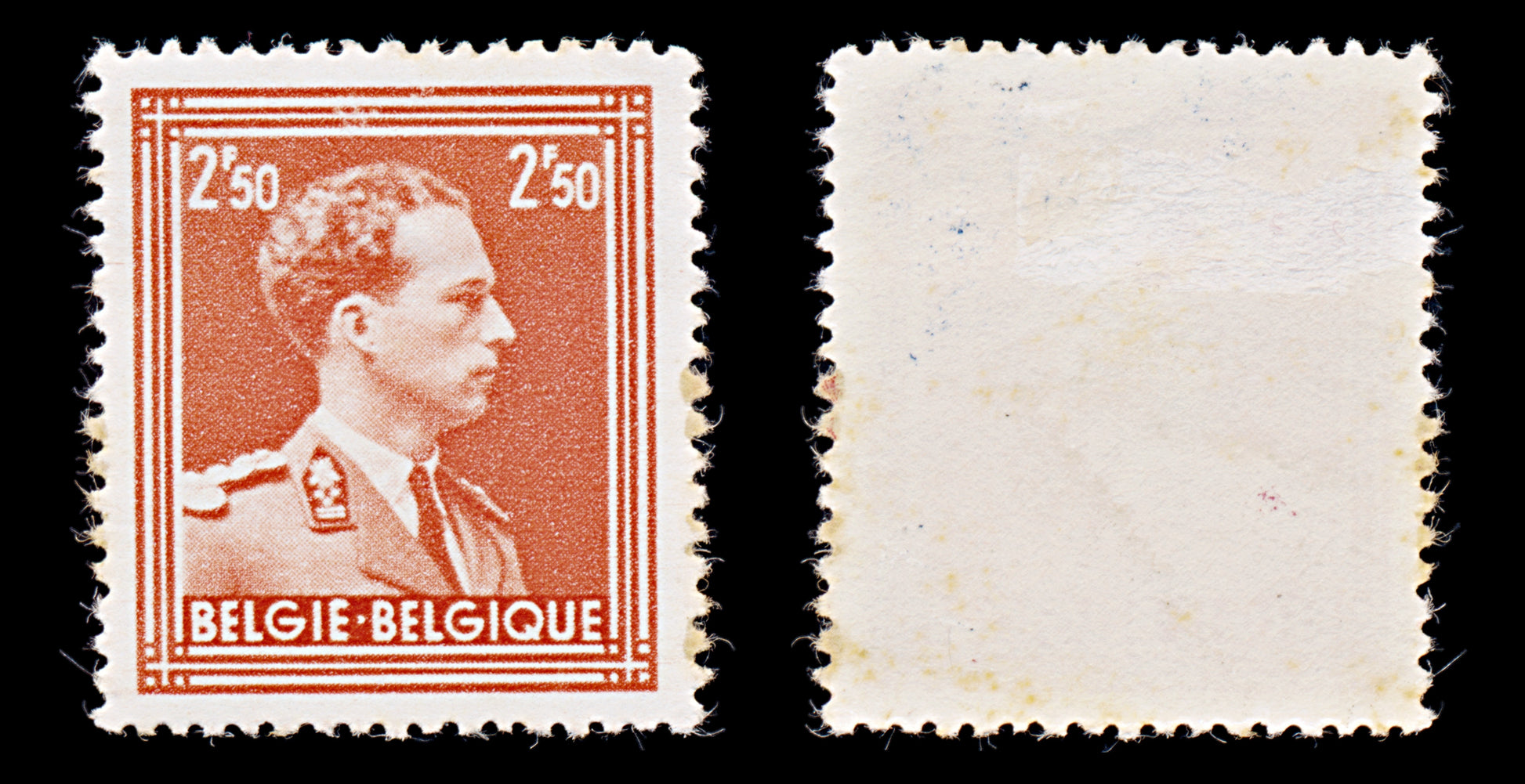 7925: Belgium SG755 2.50F Brick red 1951 Sc#291 Mi899A Mint MH C£11