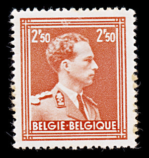 7925: Belgium SG755 2.50F Brick red 1951 Sc#291 Mi899A Mint MH C£11