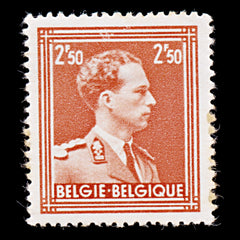 7925: Belgium SG755 2.50F Brick red 1951 Sc#291 Mi899A Mint MH C£11, view 3