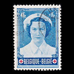 7926: Belgium SG1440 4+1F Red & Blue 1953 Sc#B536 Mi965 USed C£11, view 3