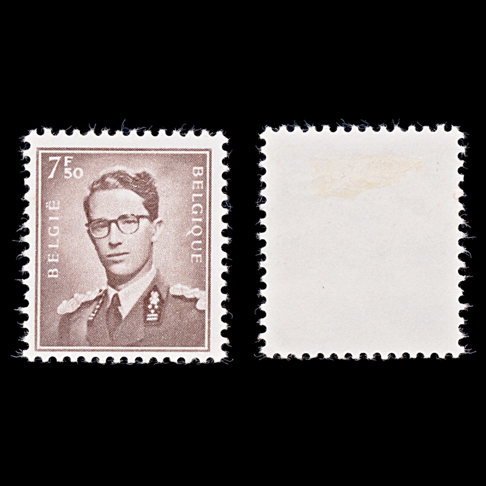 7928: Belgium SG1466 7.50F Brown 1957 Sc#463 Mi1130x Mint MNG C£110