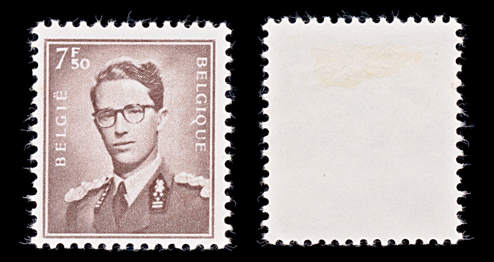 7928: Belgium SG1466 7.50F Brown 1957 Sc#463 Mi1130x Mint MNG C£110