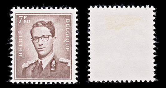 7928: Belgium SG1466 7.50F Brown 1957 Sc#463 Mi1130x Mint MNG C£110