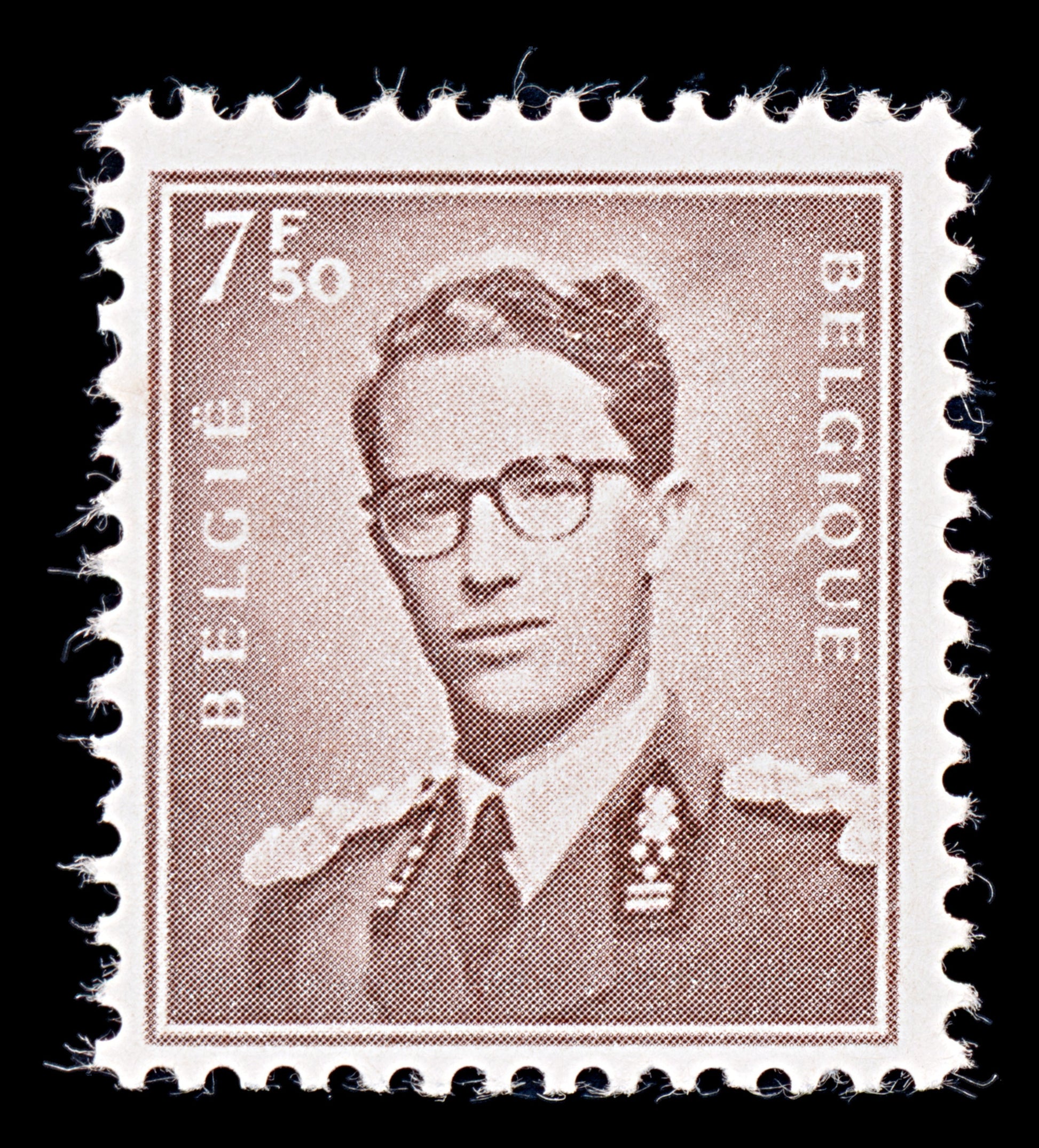 7928: Belgium SG1466 7.50F Brown 1957 Sc#463 Mi1130x Mint MNG C£110