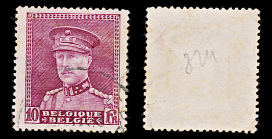 7930: Belgium SG591 10F Lilac rose 1931 Sc#236 Mi313 Used C£19