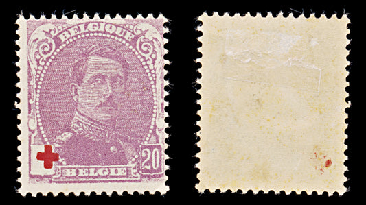 7931: Belgium SG156 20c Red & Violet 1914 Sc#B27 Mi109 Mint MH C£18
