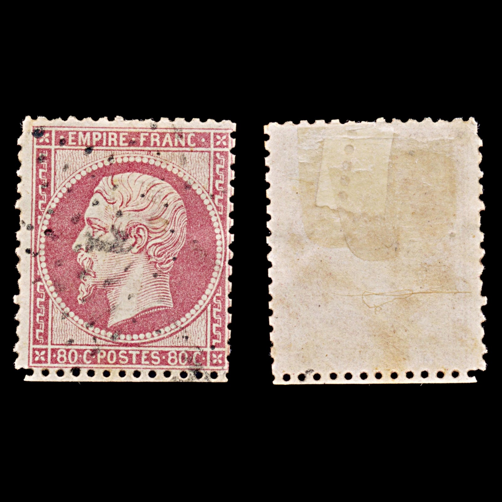 7937: France SG98 80c Pink 1862 Sc#28 Mi23a Used C£44