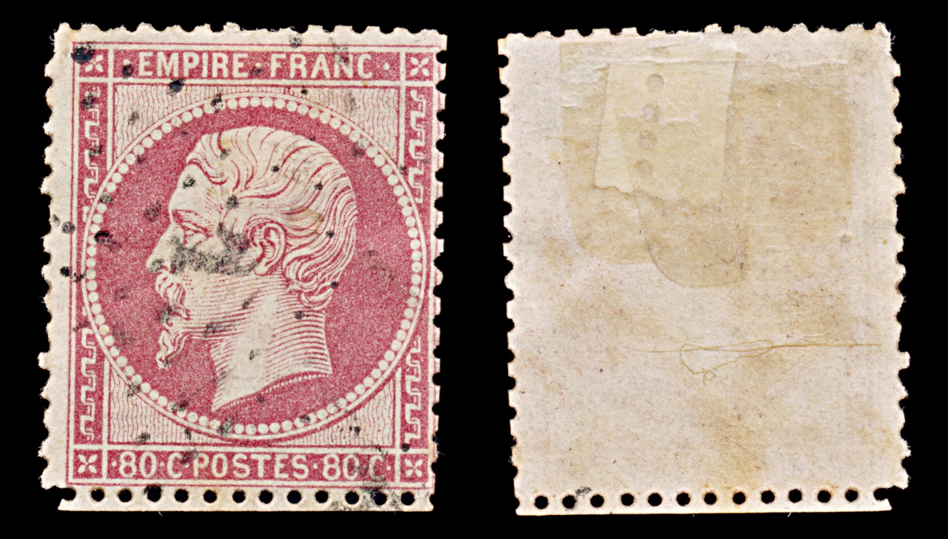7937: France SG98 80c Pink 1862 Sc#28 Mi23a Used C£44