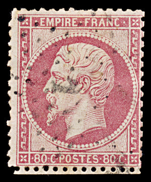7937: France SG98 80c Pink 1862 Sc#28 Mi23a Used C£44