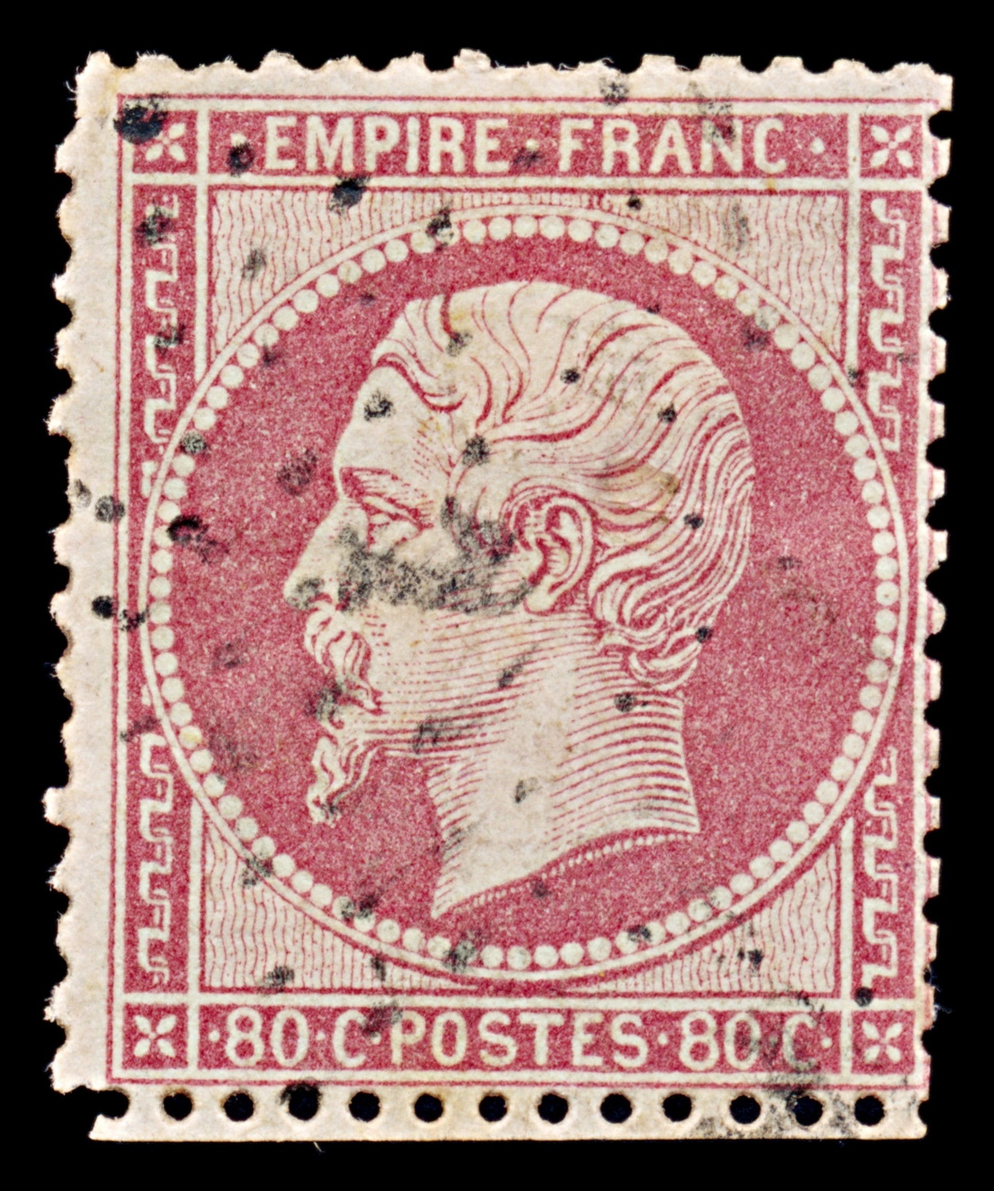 7937: France SG98 80c Pink 1862 Sc#28 Mi23a Used C£44