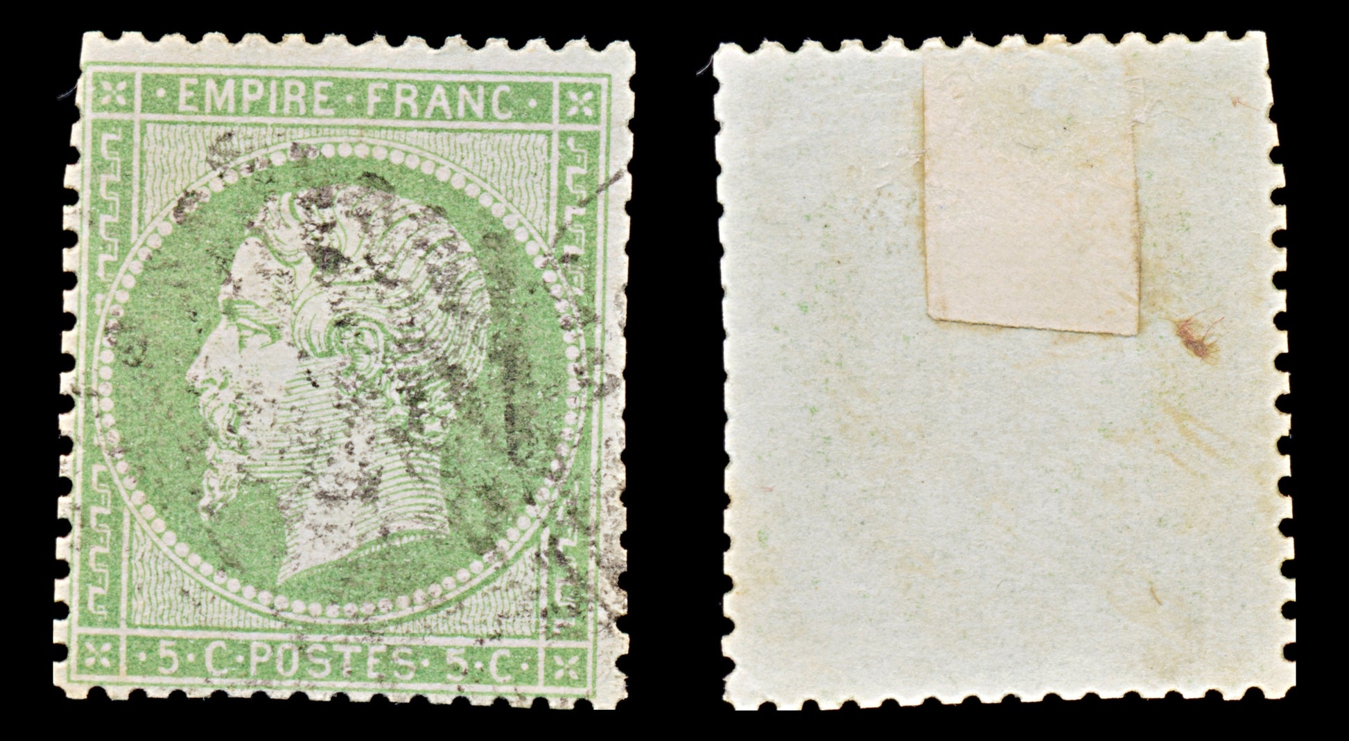 7938: France SG89 5c Green 1862 Sc#23 Mi19a Used C£13