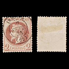 7940: France SG104 2c Red Brown 1862 Sc#30 Mi25 Used C£33, view 1