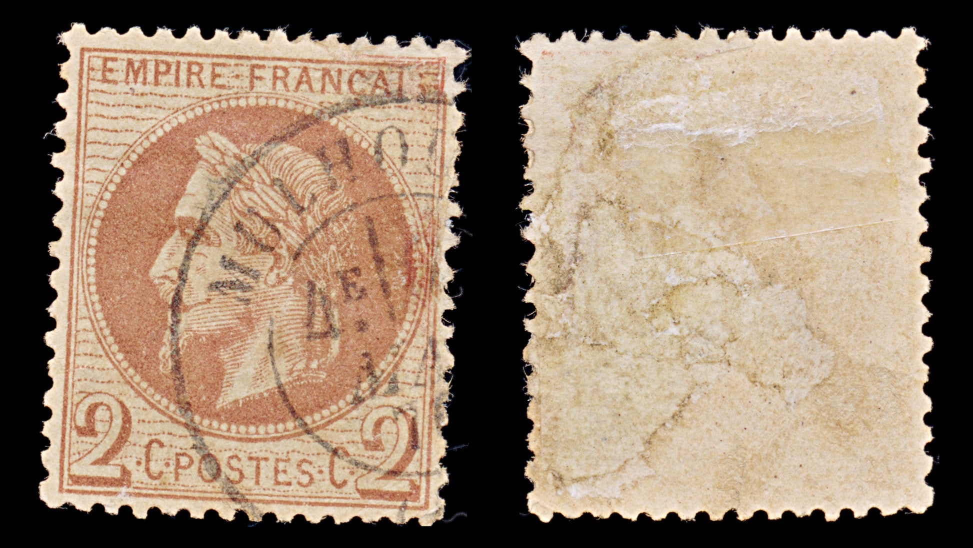 7942: France SG106 2c Chocolate 1862 Sc#30a Used C£55